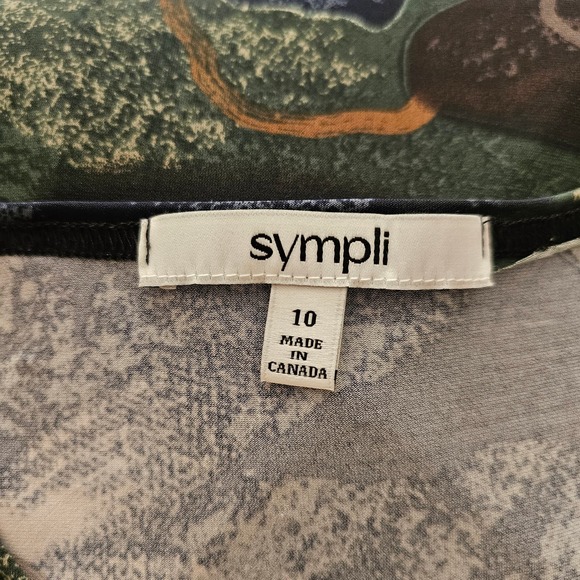 NWT SYMPLI Go to Classic T-Shirt Relax 3/4 Sleeve Abstract Floral Sz 10 - Picture 11 of 16